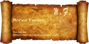 Morva Ferenc névjegykártya